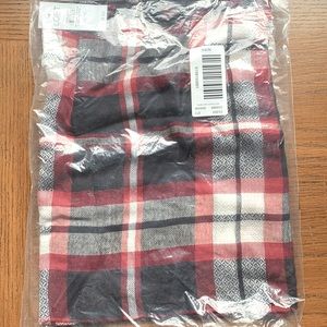 LOFT red plaid infinity scarf. NWT